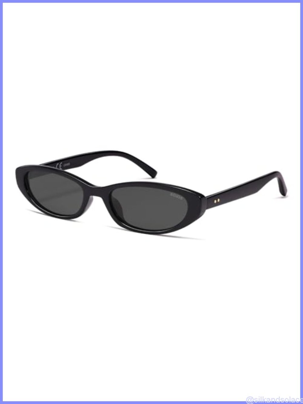 Small Thin Cat Eye Polarized Sunglasses Retro Oval Sunnies UV400